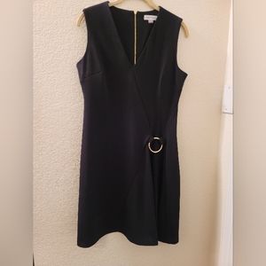 Calvin Klein Black Faux Wrap Dress 8